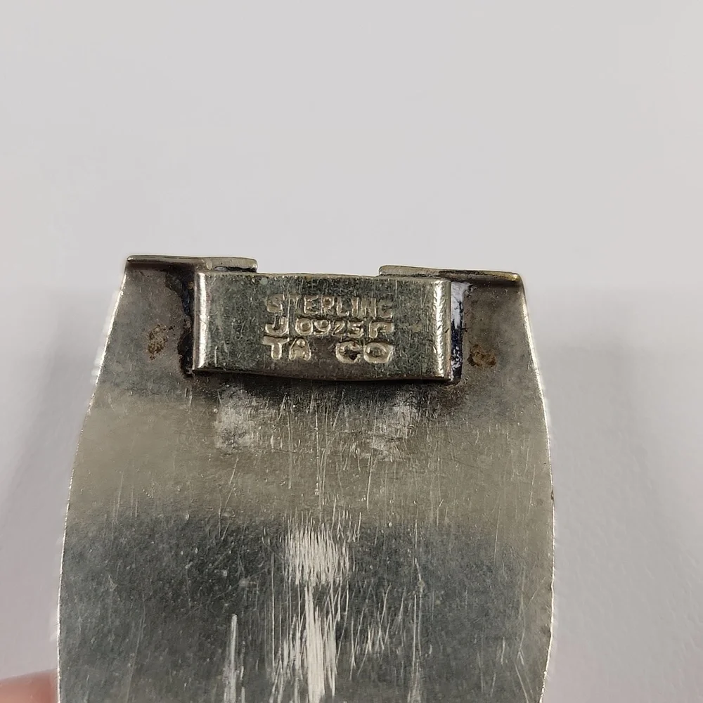 Vintage Taxco Mexico Sterling Panel Bracelet Abalone Mother of Pearl MOP - Picture 4 of 12